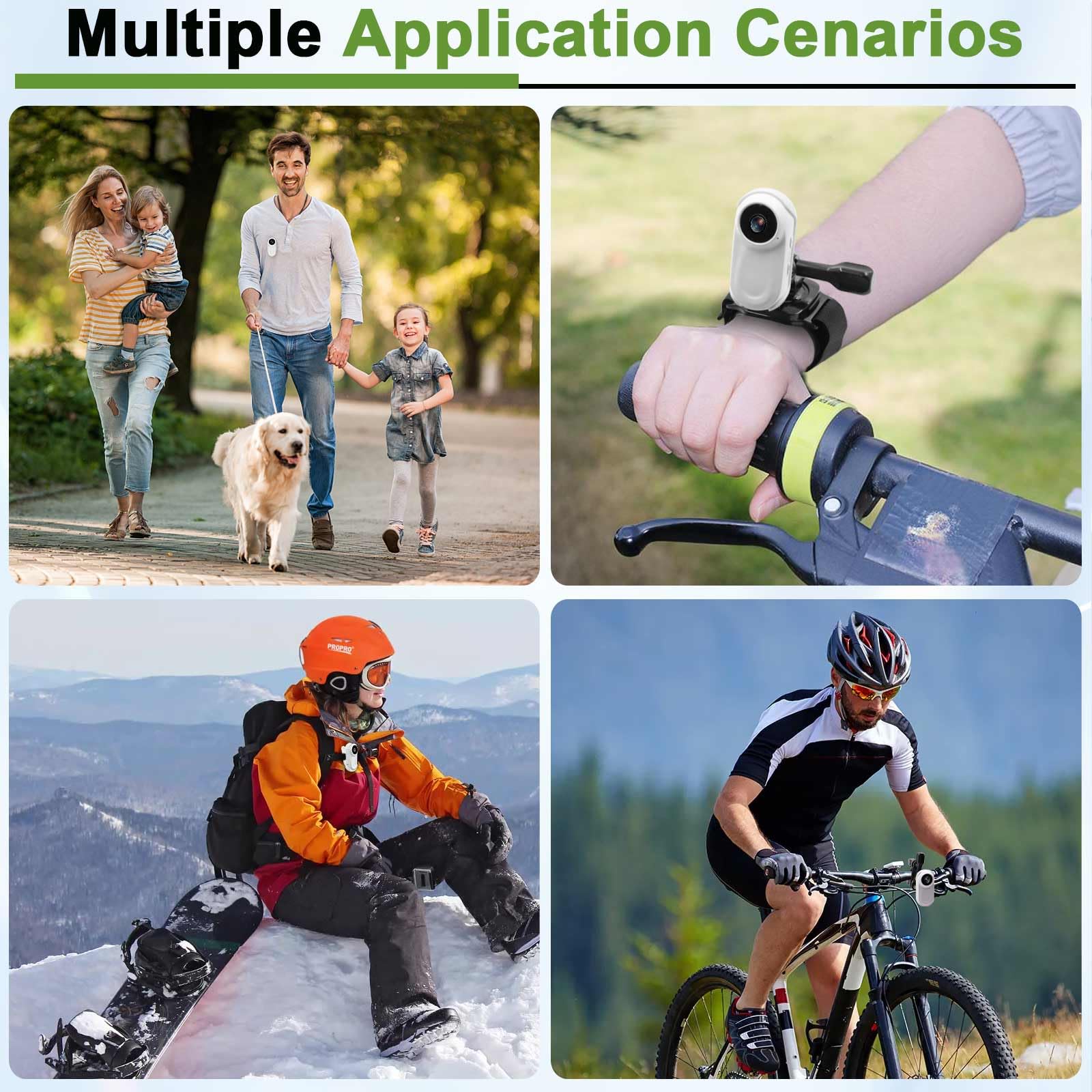 DJDAI Mini caméra de corps 1080p avec carte intégrée 64 Go mains libres, petit enregistreur vidéo portable avec clip magnétique, support pour casque pour vélo, voyage, animal domestique