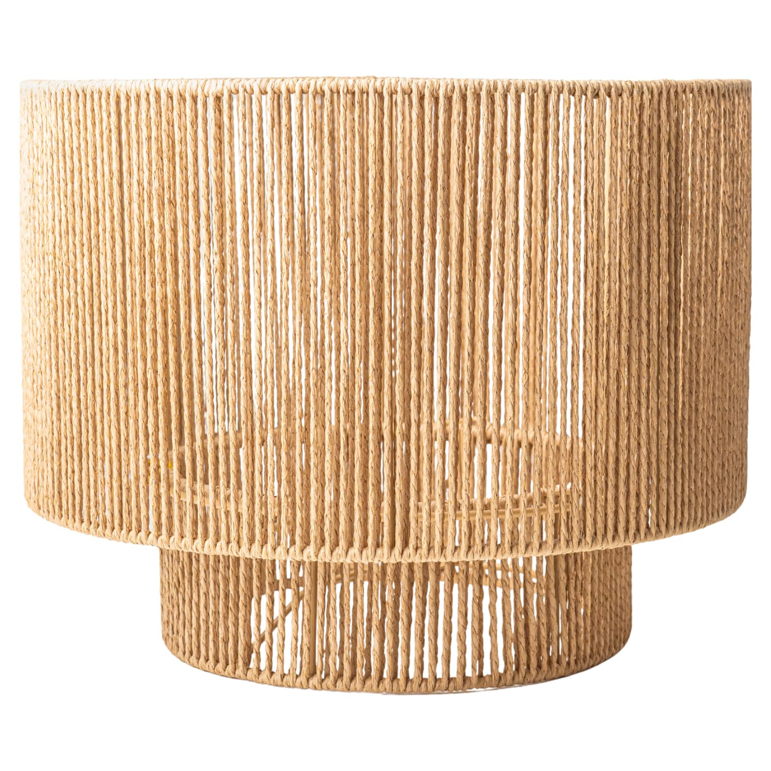 FabFinds Large Organic Fabric 2 Tier Lampshade Natural (1)