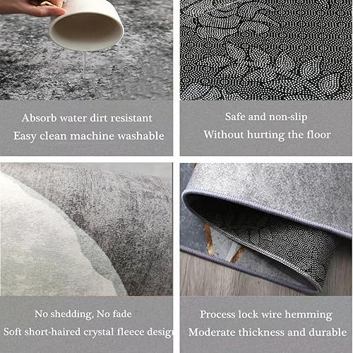 Miniatura 7 de Tapete de esponja lavable para niñas, niños, dormitorio, sala de estar, acuarela, cactus, flores, plantas tropicales, suculentas, antideslizante,