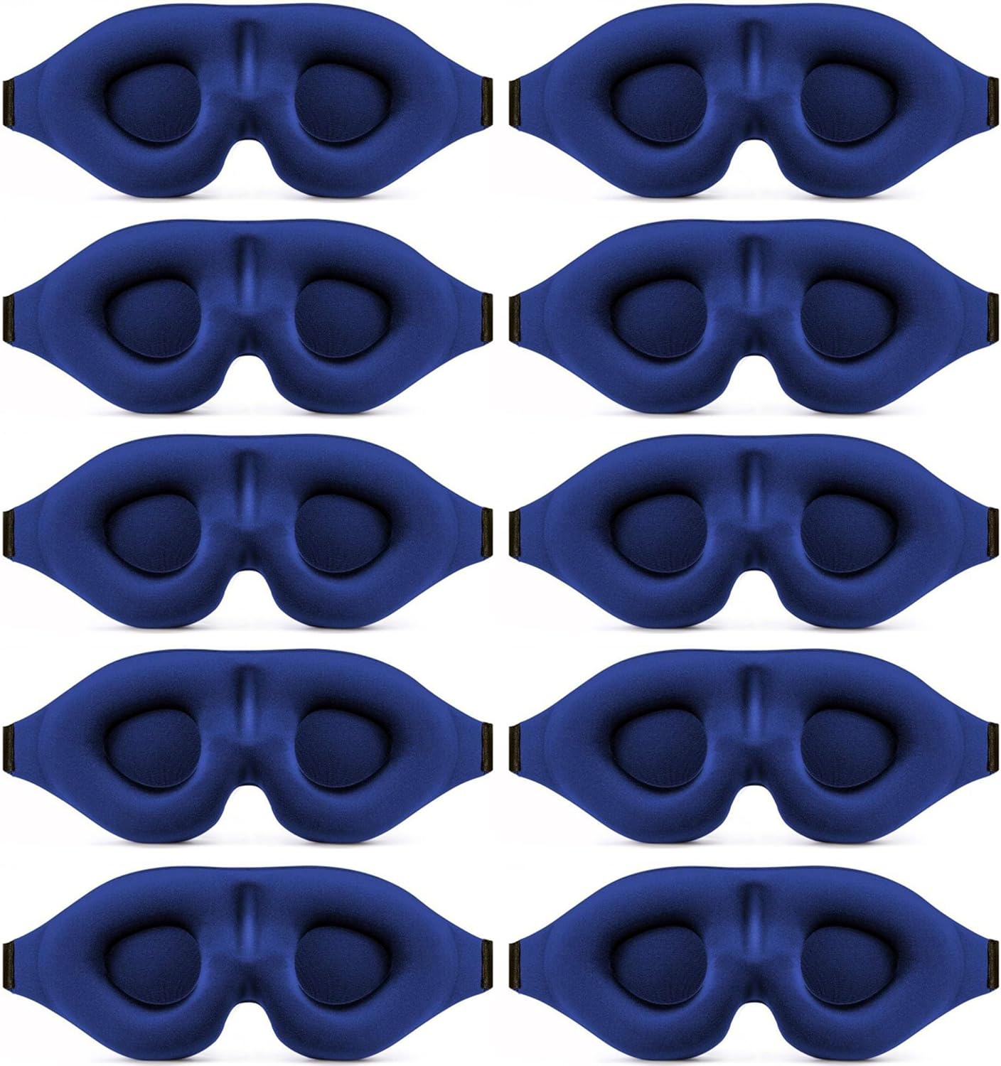 10 Pack Sleep Mask Blackout 3D Sleeping Mask Super Lightweight Soft Mask for Night Sleeping,Office, Travel,Party Games (Blue)