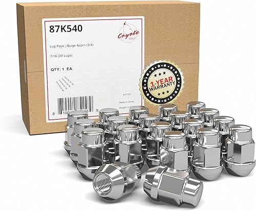 Vista 10 de Wheel Accessories Parts 20 tuercas hexagonales de 7/16 a 20 hilos de 1.378 in y 1.38 pulgadas de largo, para muchos vehículos clásicos Chevrolet