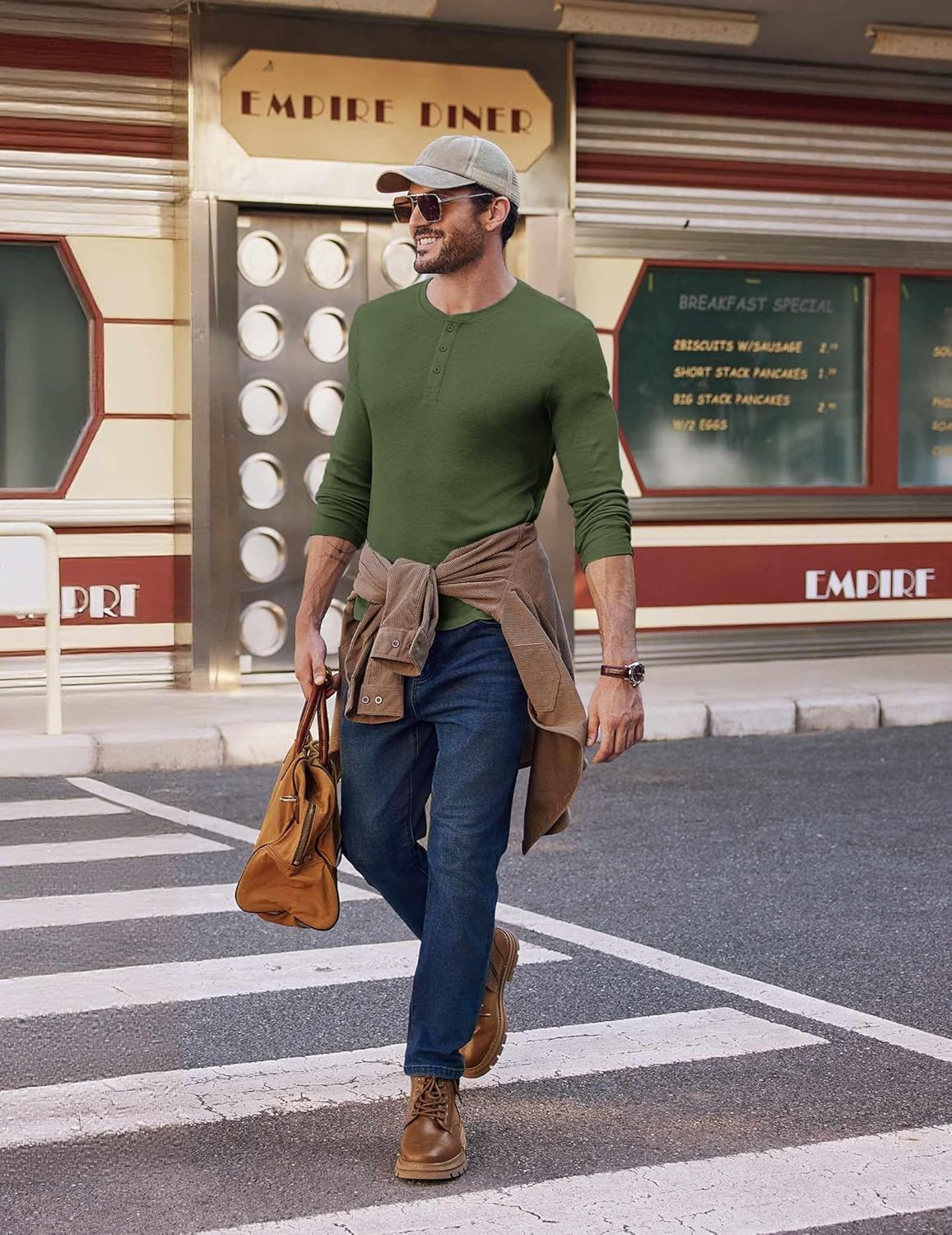 COOFANDY Mens Henley Shirts Long Sleeve Casual Pullover Shirt Fashion Button T-Shirt - Image 5