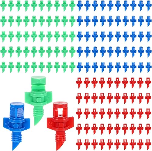 150 Pcs Sprinkler Head Drip Irrigation Emitters Misting Nozzles Water Sprinkler for Lawn Micro Sprinkler Heads Irrigation Misting Sprinkler Hydroponic Aeroponic Misters Cloners for Garden Agriculture