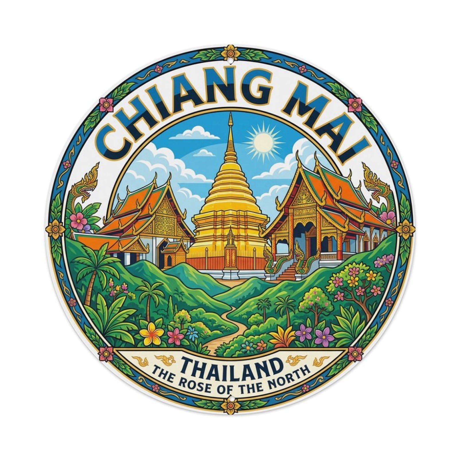 Travel Retro Thailand Chiang Mai Metal Tin Sign
