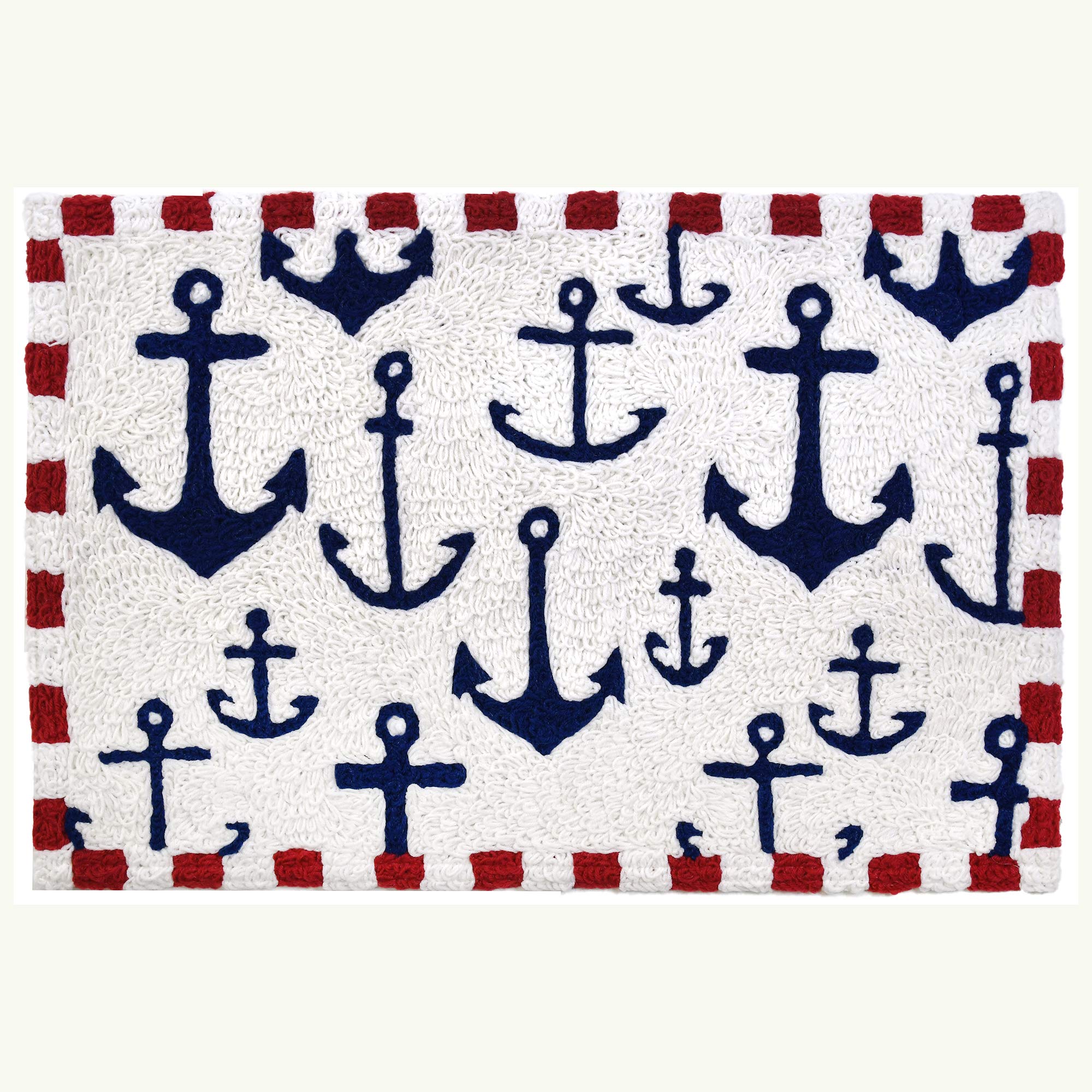 Jellybean Modern Indoor/Outdoor Mat Home Comfort Rugs 20" X 30" Rectangle Anchors Aweigh