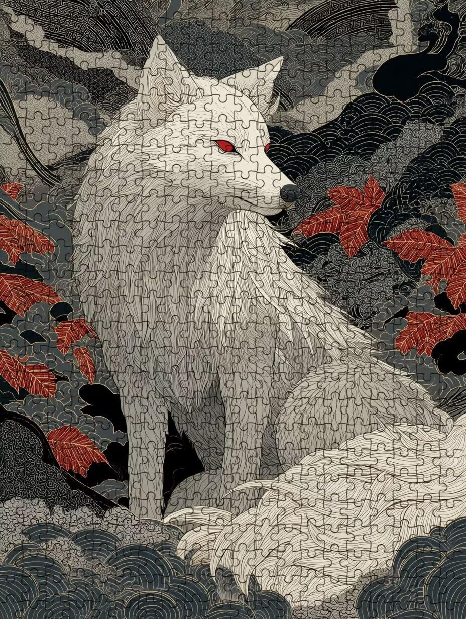 Elementy dla dorosłych 4000, biały lis puzzle YHPGL2-20
