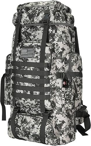 Vista 20 de Mochila de senderismo W WINTMING para hombres 70L/100L, mochila de campamento, mochila militar Molle, paquete de asalto de 3 días para escalada