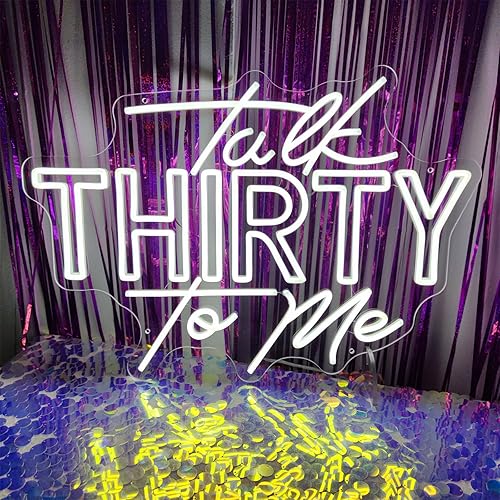 Miniatura 2 de Letrero de neón de "Talk Thirty To Me", letreros de neón de 23.62 pulgadas para decoración de pared, letreros de neón de feliz cumpleaños para pared