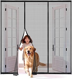Magnetic Screen Door for Double Doors - 1.25mm Fine Mesh Door Screen Mag...
