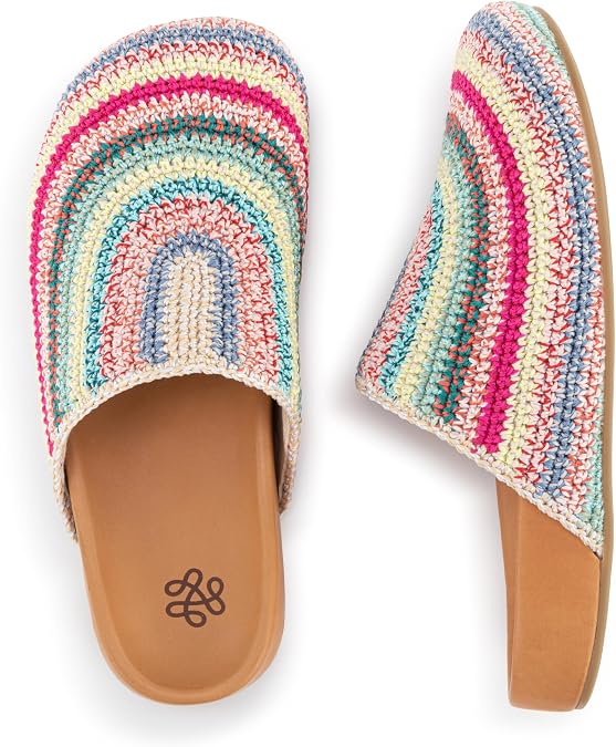 The Sak Bolinas Zoccolo in Crochet e Pelle, Slip On Entrata, Medaglione Nero, 38 EU