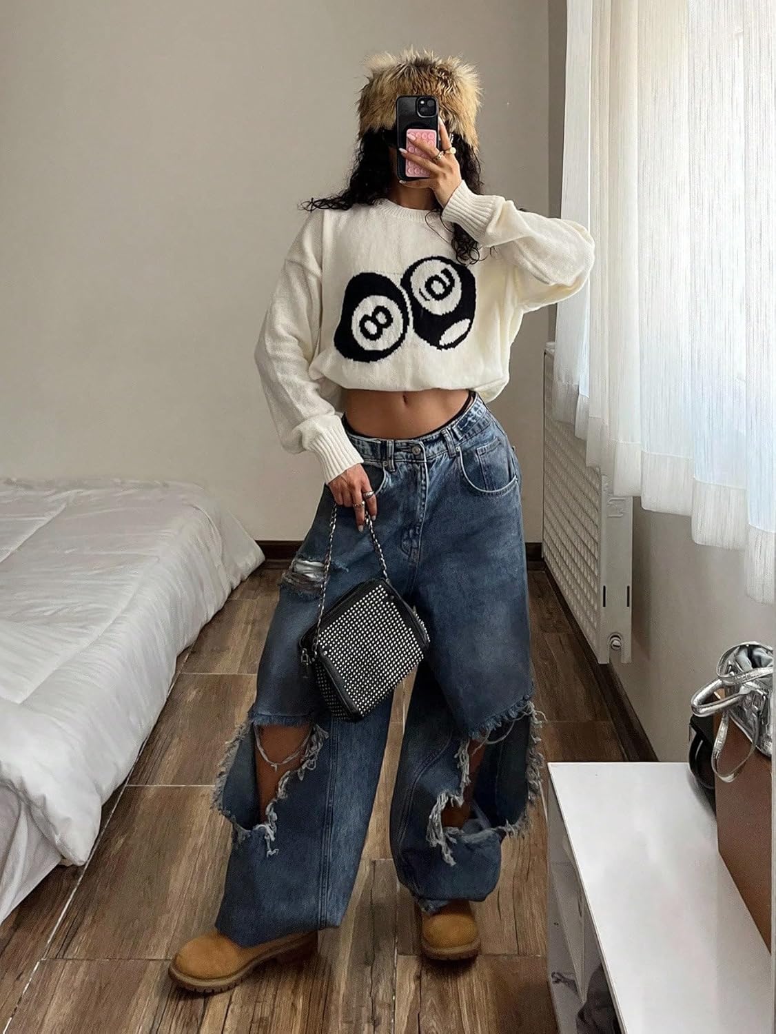 Verdusa Women's Cozy Pullover Sweaters Winter Clothes Funny Pullovers Trendy Knit Tops Streetwear - Image 3