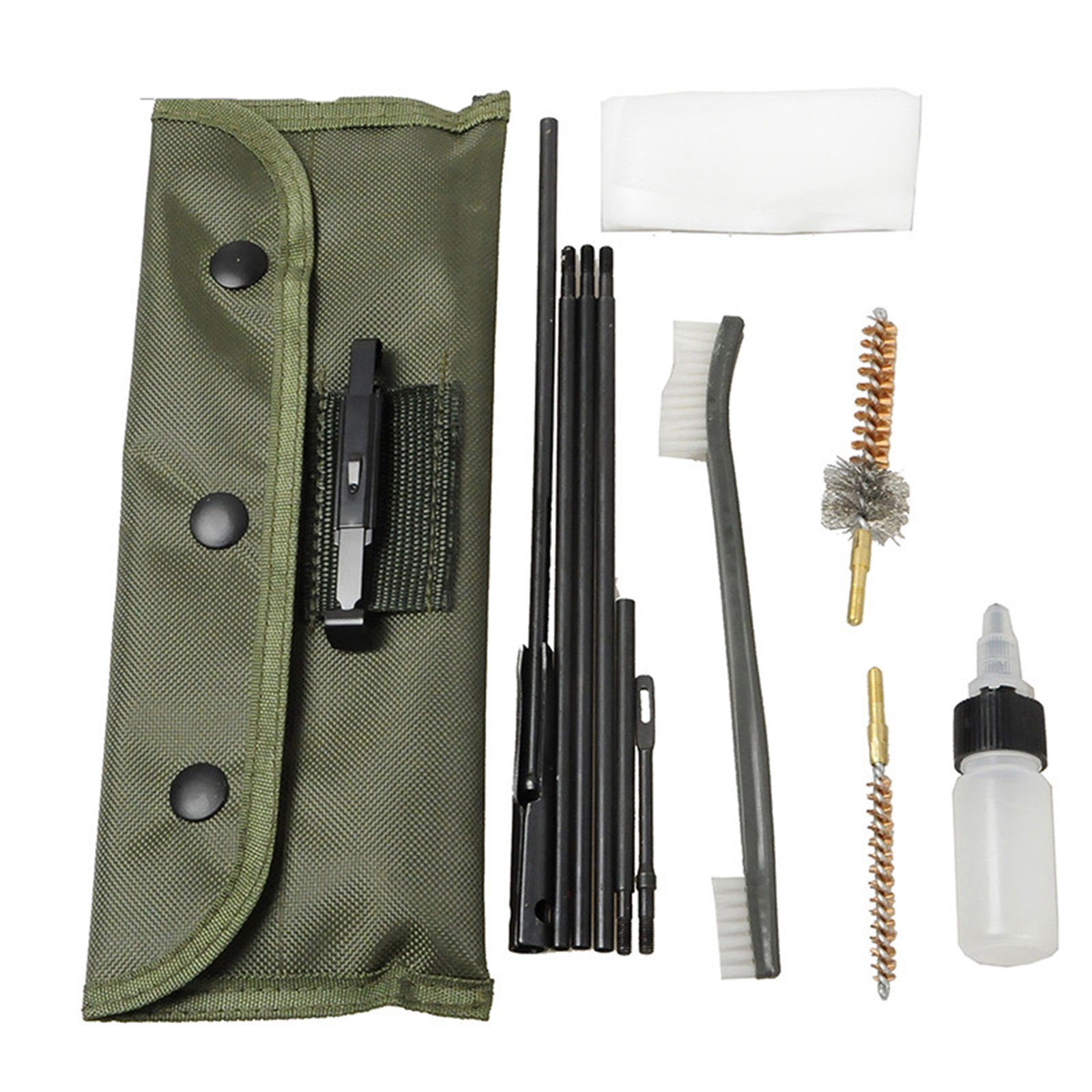 Kit Baqueta 3 Cepillos Limpieza Escopeta Rifle Fusil Caños Calibre 12