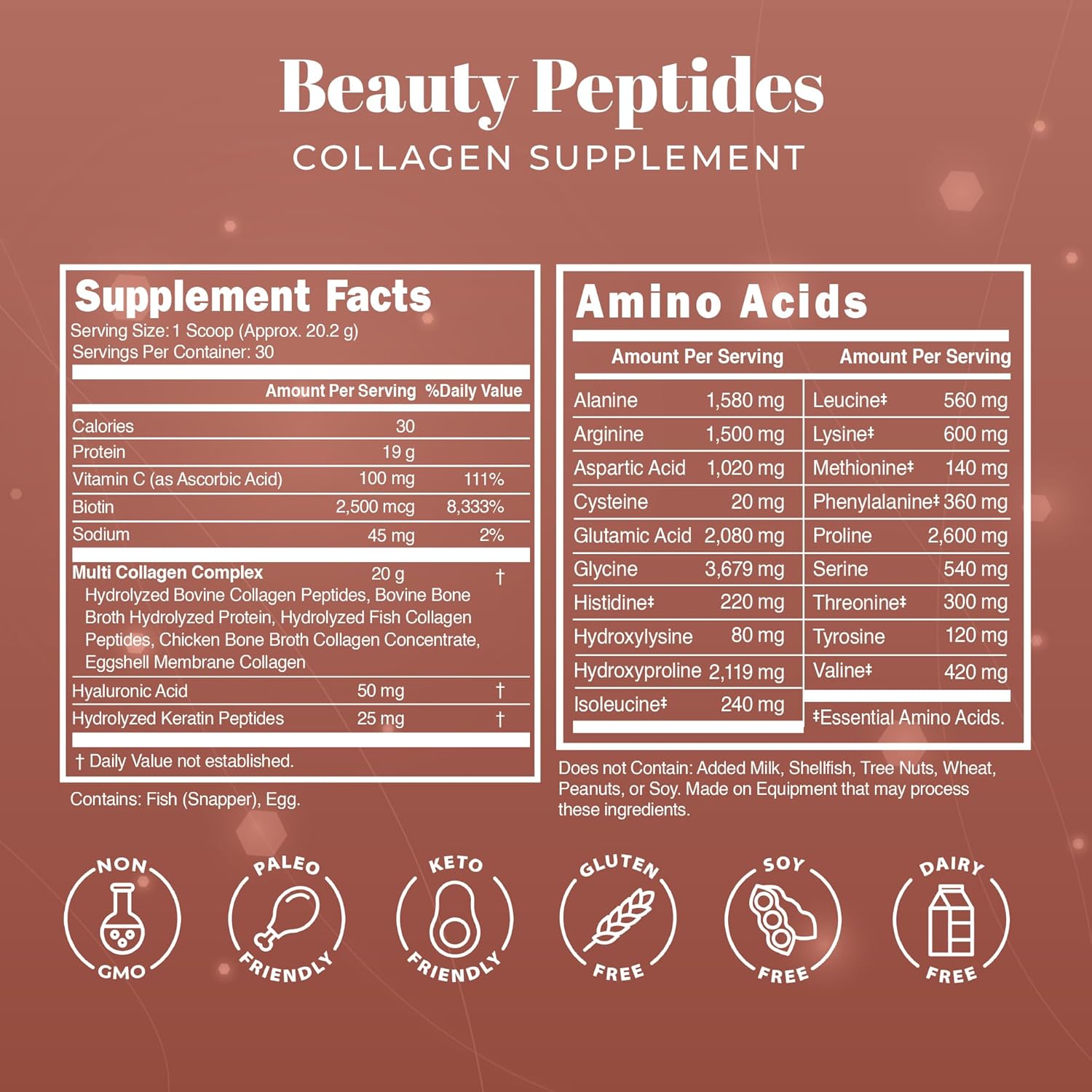 Collagen Supplement Powder for Men & Women | 6-in-1 Premium Multi-Collagen Beauty Formula | Vitamin C, Hyaluronic Acid, Biotin & Keratin | Skin, Hair & Nail Support | Luxury Daily Wellness Boost - Image 2