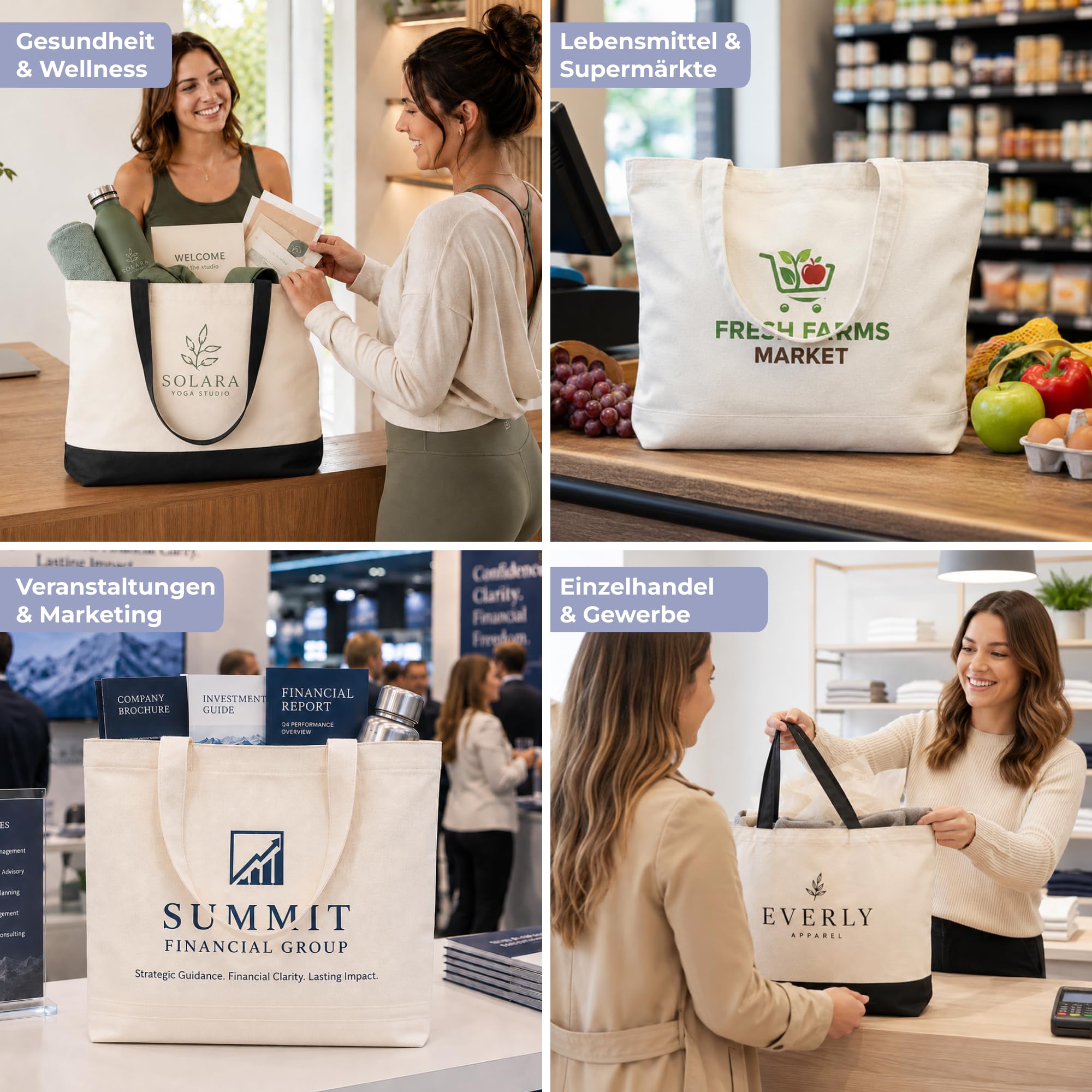 Cimpress Personalisierte Baumwolltaschen, 47 x 38 cm, Naturfarbe/Schwarz | Eigenes Foto, Logo oder Text hinzufügen, beidseitig bedruckbar, ideal für Fotogeschenke, Alltag, Einzelhandel und Events