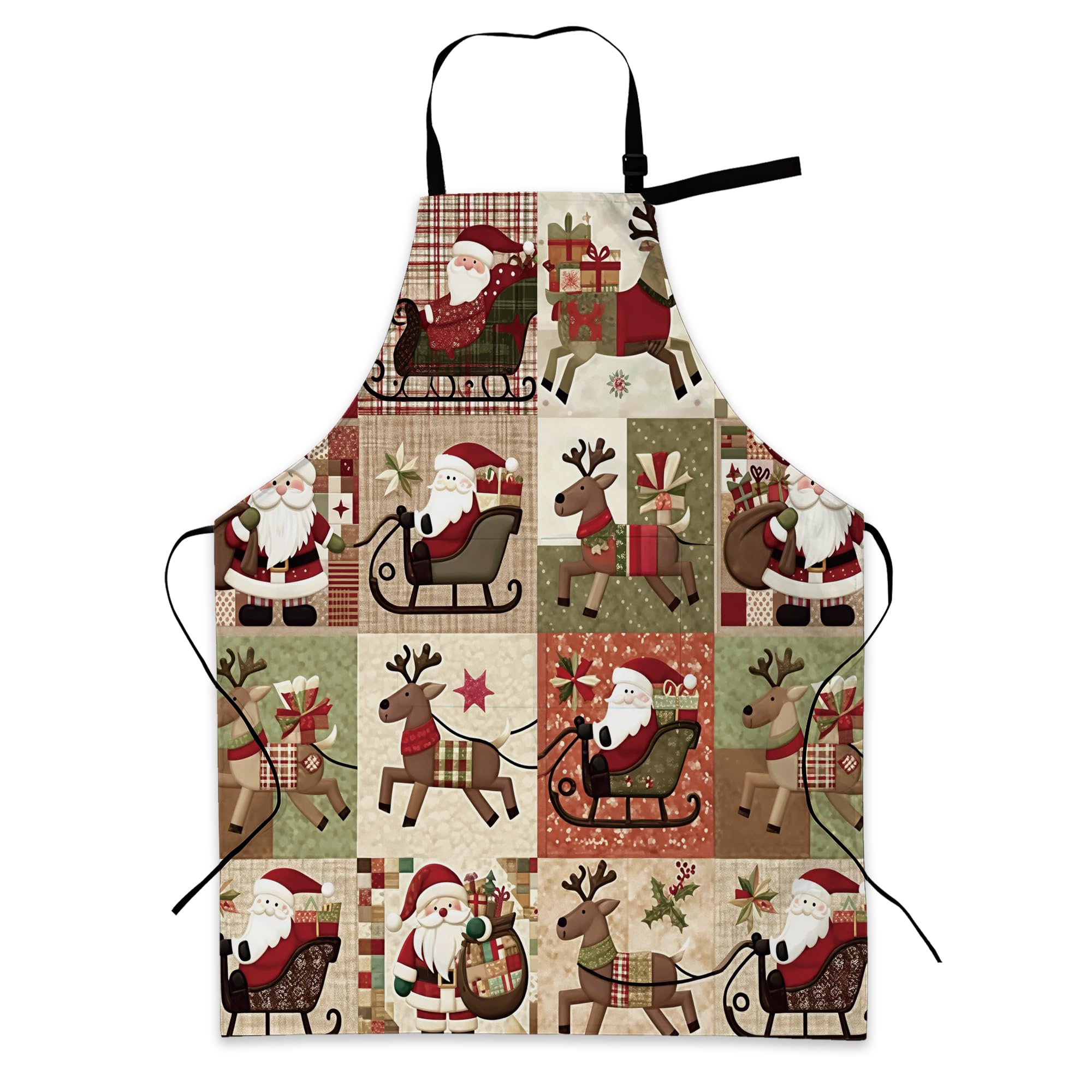 BILANGCE Chef Apron with 2 Pockets, Merry Christmas Waterproof Adjustable Apron for Kitchen, Gardening, Restaurant, Barbecue, Coffee 28x34 Inches