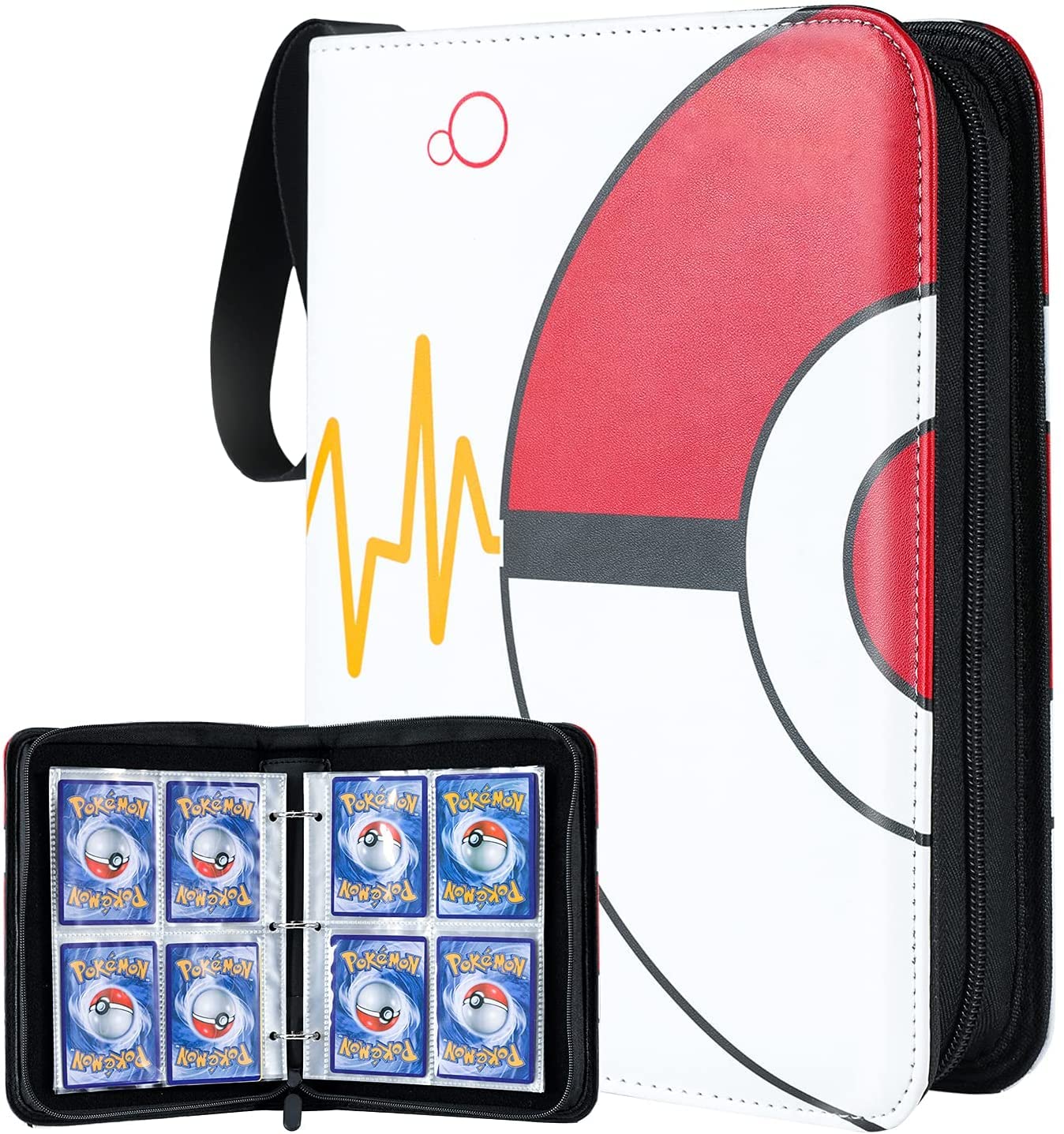 Tiokkss 400 Pockets Portable Trading Cards Holder With 50 Removable Sheets For Boys And Girls (White)