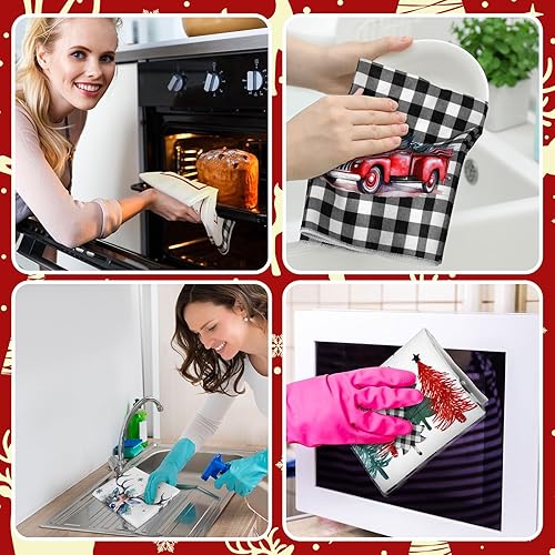 Miniatura 6 de Geyoga 6 paños de cocina de Navidad de 16 x 24 pulgadas, absorbentes, paños de cocina de Navidad, decoración de cocina de Navidad para Navidad,