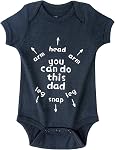 Cnins Funny Baby Body combinaison & Papa Matching Cotton Onesie pour Wild One 1st Anniversaire, Nouveau-né unisexe 0-24M