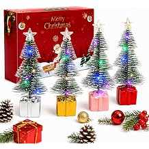 4 PCS Mini Christmas Tree with Lights Christmas Table Decorations B
