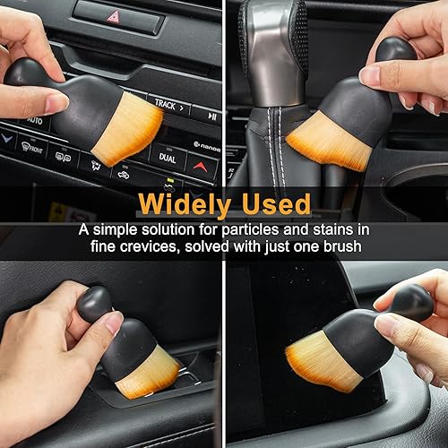 Miniatura 5 de GaRhomxy Cepillos para detalles del automóvil, cepillo suave para barrer el polvo del interior del automóvil, cepillo de cerdas suaves, herramienta