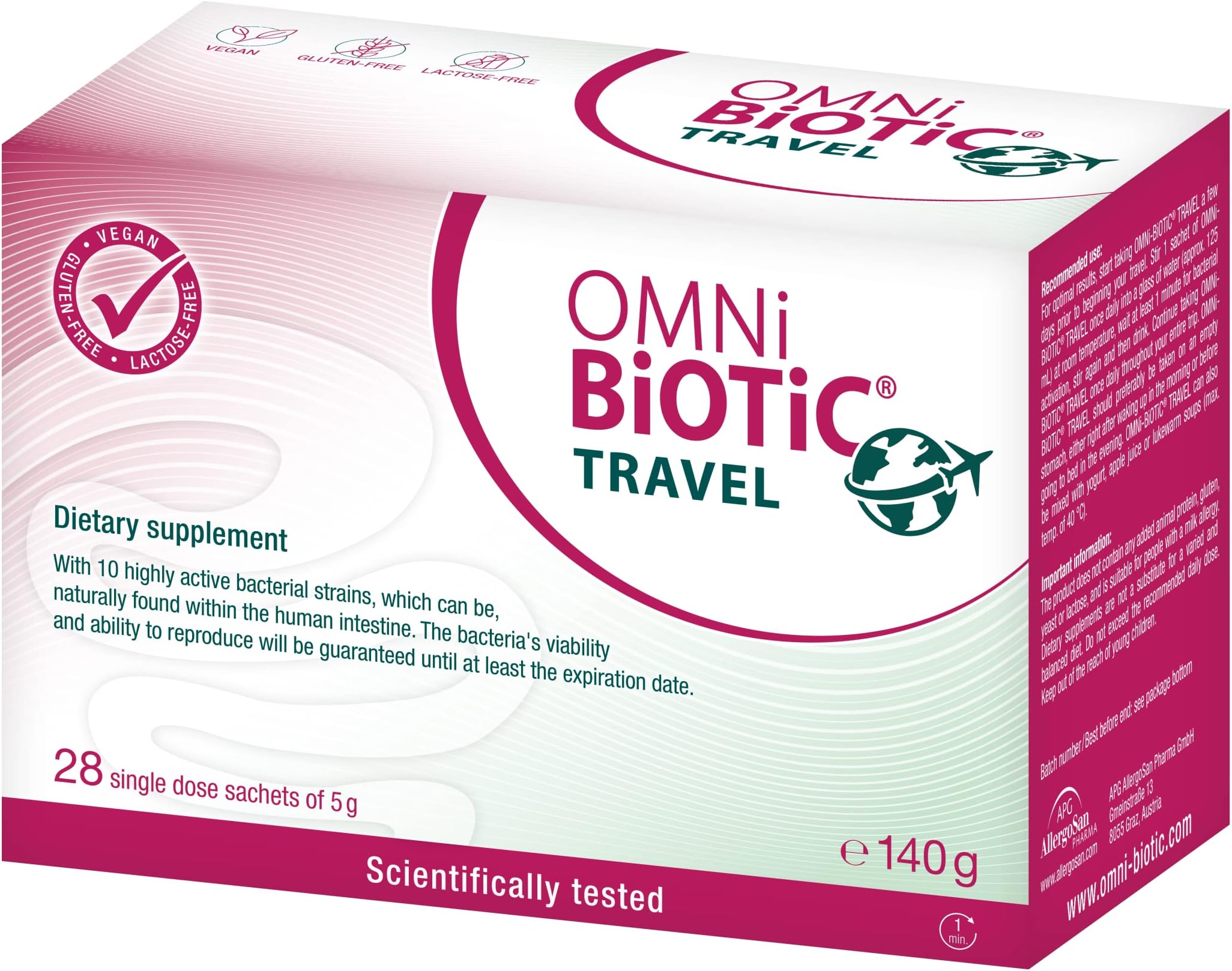 OMNi BiOTiC Travel, Vegan Multi Strain Formulation, 28 Single Dose Sachets