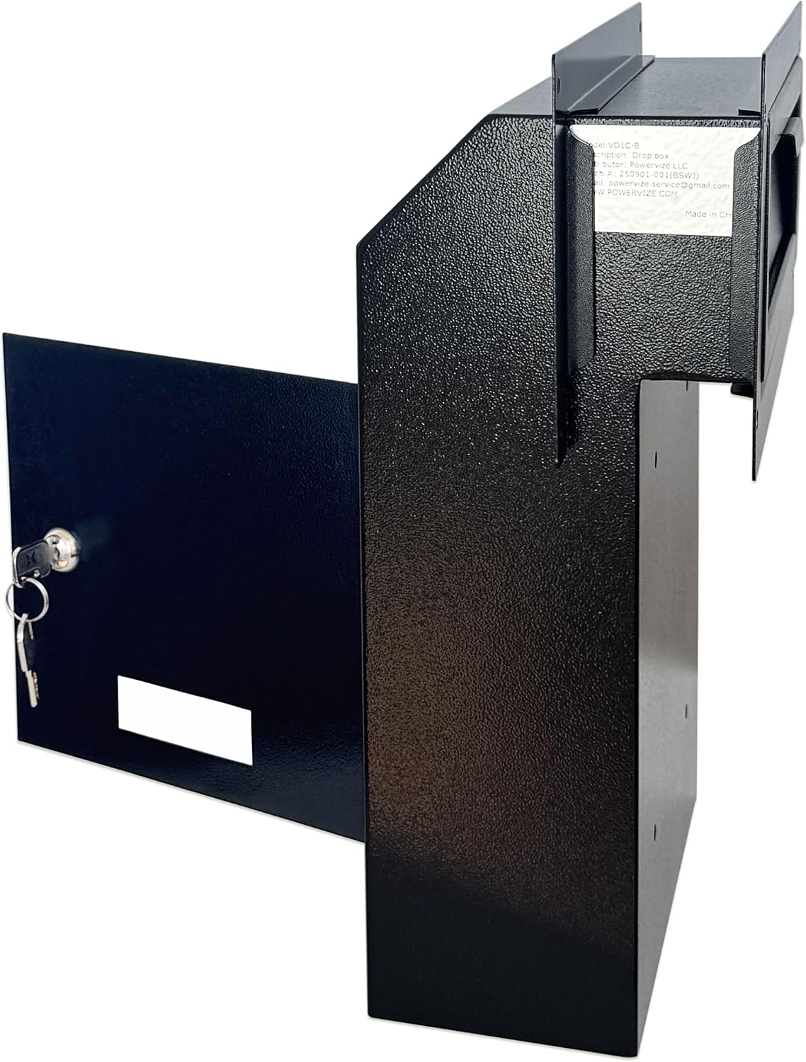 Door Drop Box, Mail Slots for Mail, Rent, Deposit, and Night Key, Through The Door Prevents Money Fishing Locking Steel Mailbox with Rear Access, Black