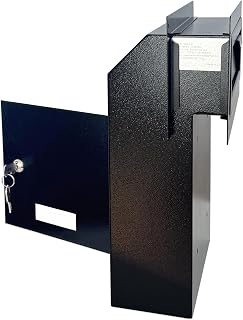 Door Drop Box, Mail Slots for Mail, Rent, Deposit, and Night Key, Through The Door Prevents Money Fishing Locking Steel Mailbox with Rear Access, Black