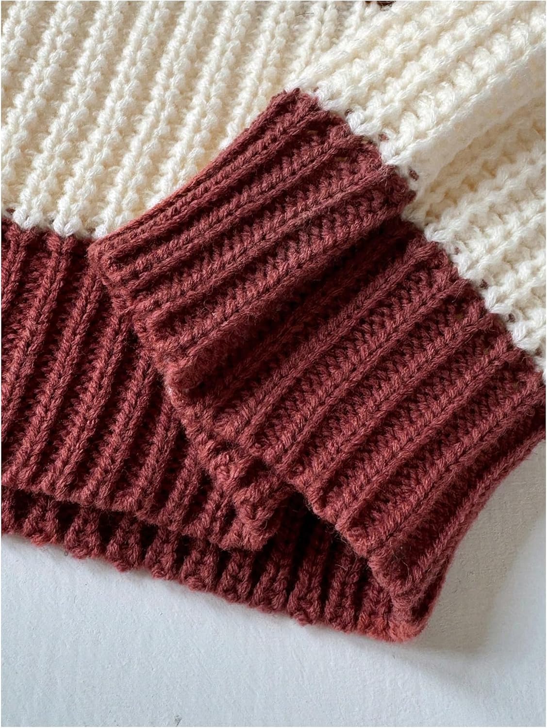 Verdusa Women's Oversized Off The Shoulder Sweater Chunky Knit Striped Long Sleeve Pullover Tops Fall Clothes - Image 5