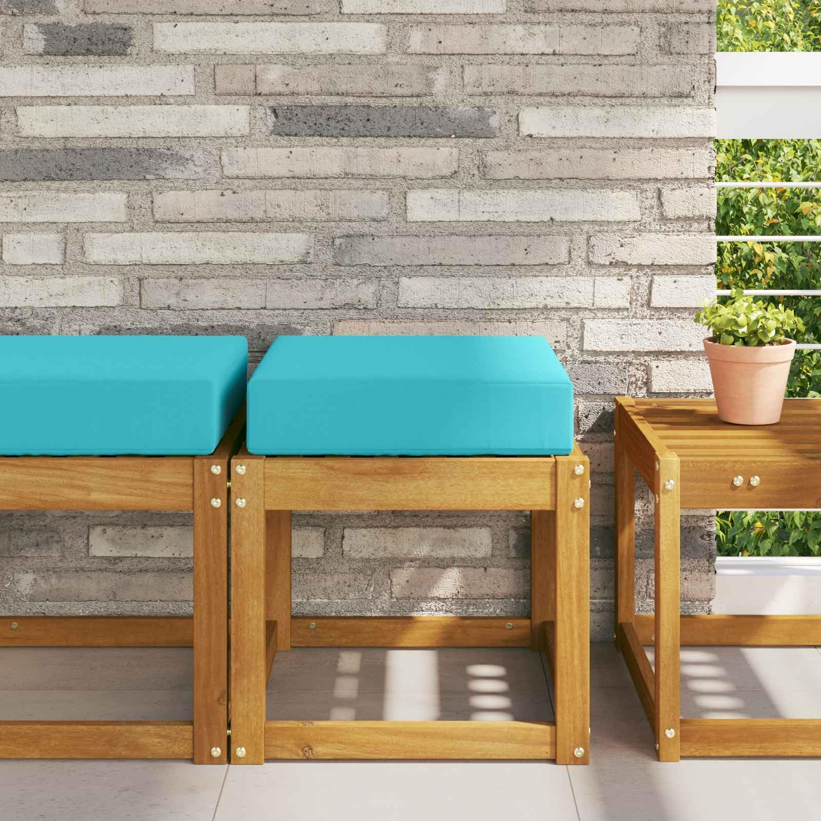 Coussin d'assise pour extérieur turquoise doux et rembourré 40x40