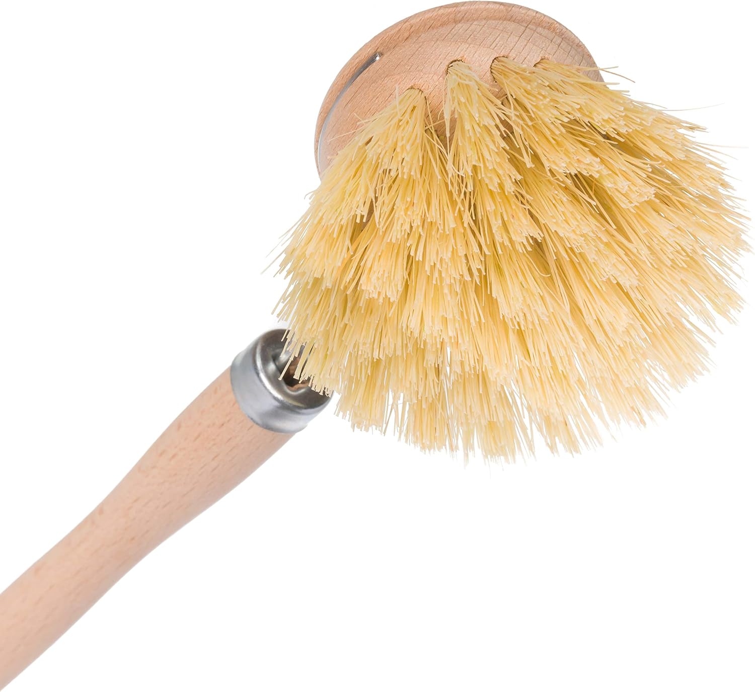 Redecker Dish Brush, Tampico Fiber, 1-1/2 Inch Round, 2 Pack – Wooden Dish Scrub Brushes for Everyday Cleaning, Untreated Beechwood, Made in Germany