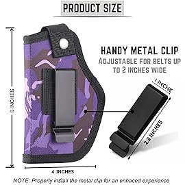 Gun Holsters for Women, 380 Holster for Pistol Holster, Universal Airsoft Right/Left, IWB/OWB 9mm Holsters for Concealed Carry, Universal Gun Holster, Fits Glock, M&P Shield & Similar Handgun - Purple
