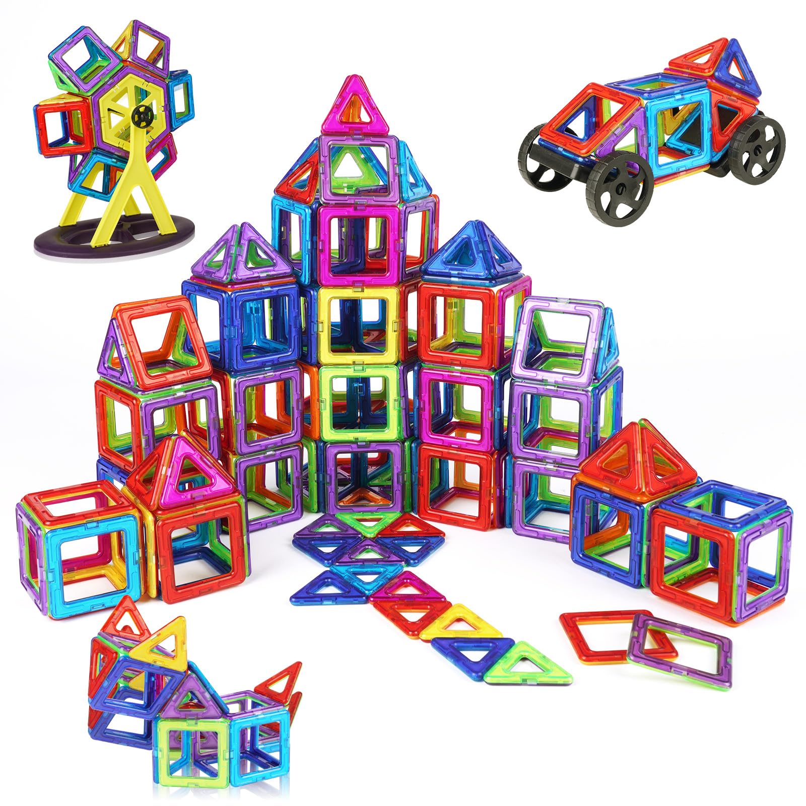 OSDUE 84PCS Bloques de Construcción Magnéticos para Niños Medianos, Juguetes de Bloques de Construcción Magnéticos 3D, Juguetes Educativos para Juegos Magnéticos, Juguetes Educativos para Niños