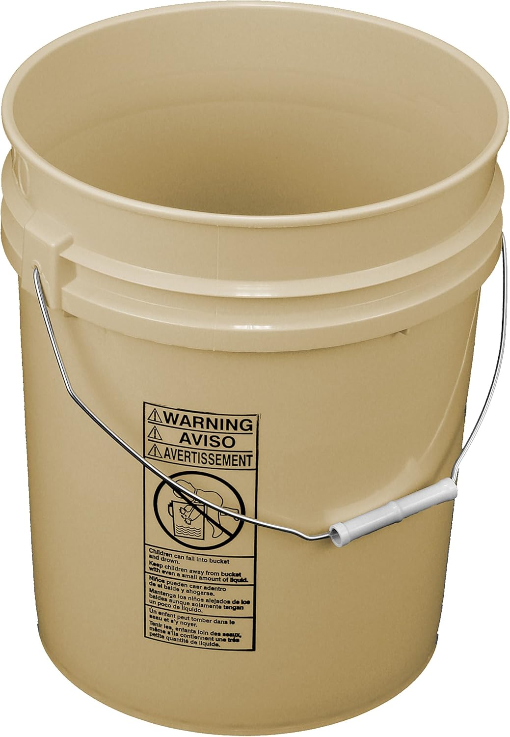 API Kirk White 5 Gallon Bucket; Heavy Duty 90 Mil Plastic