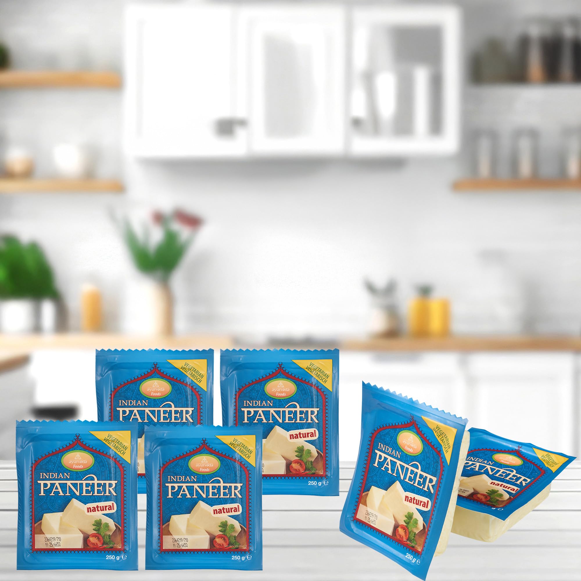 Ayurveda Foods - Paneer (Panir) Käse Natur 6er Set à 250g Vegetarisch, frei von Konservierungsstoffen oder künstlichen Aromen