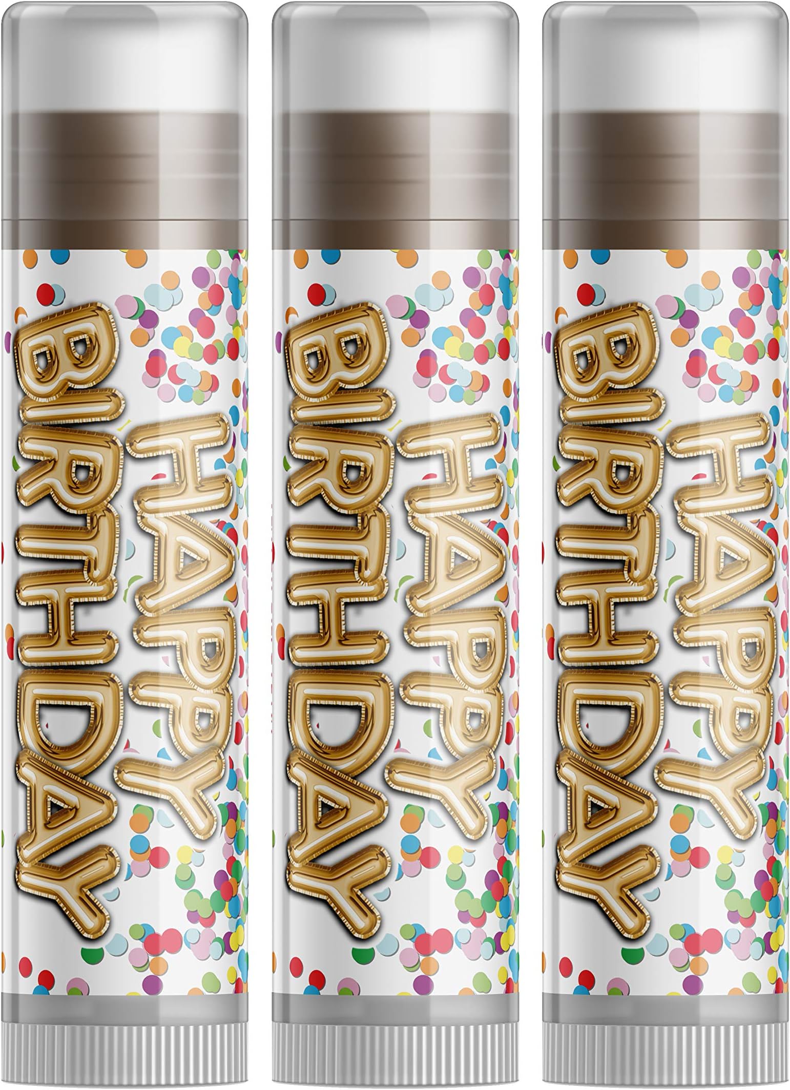 Happy Birthday (Chocolate) Lip Balm - Set of Three