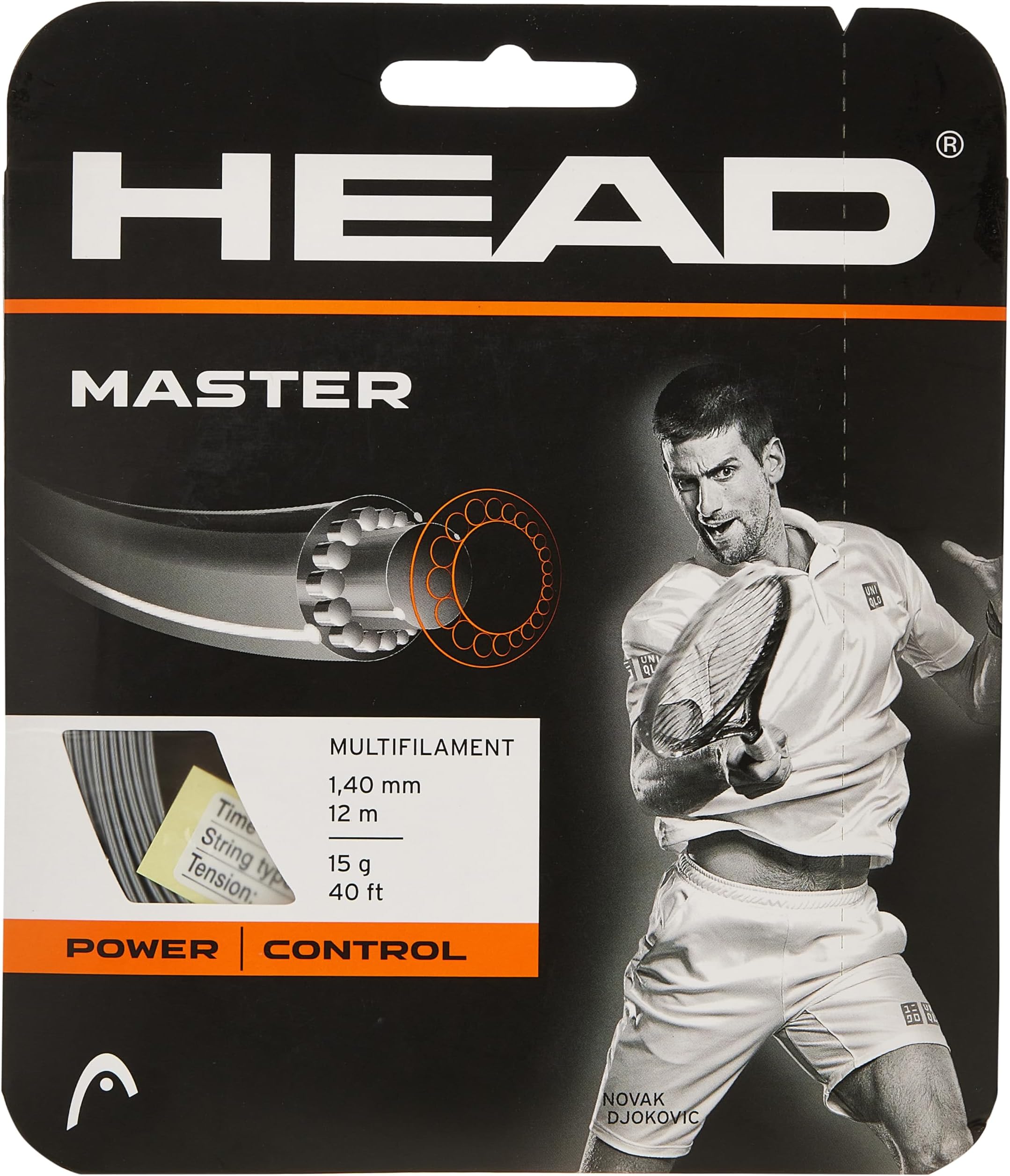 HEAD Master Synthetic Gut Tennis String Set (16g, Silver)