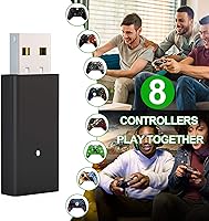Vista 6 de Adaptador inalámbrico para Xbox Works para Windows 10 compatible con Xbox One Controller Xbox One X Xbox One S y Elite Series Controller