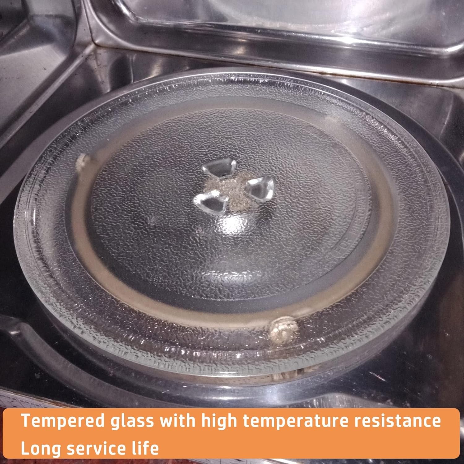 V3VOGUE Universal Microwave Turntable Glass 9.6" / 245mm 10.6" / 270mm 12.4" / 315mm Microwave Glass Plate, Microwave Glass Turntable Plate Replacement, Dishwasher Safe, Bring Support
