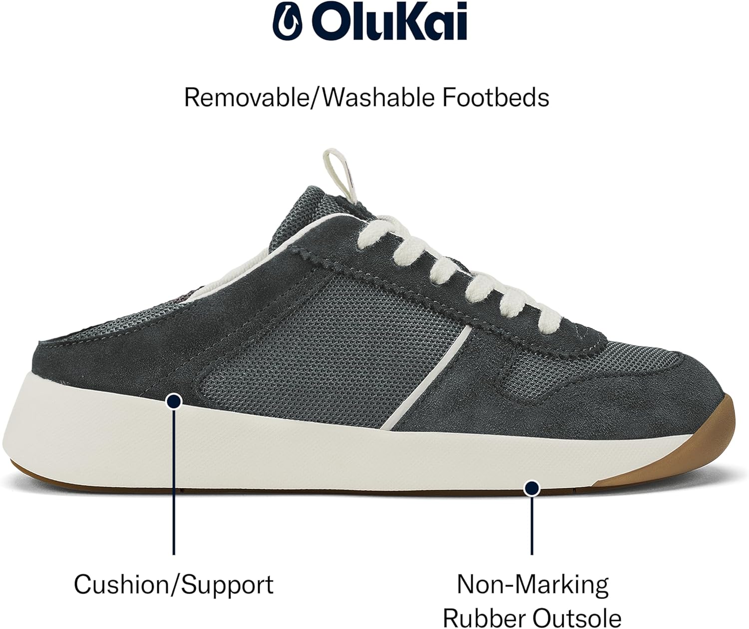 OLUKAI Kaulele Mesh Women's Court Sneakers, Classic Lace-Up Design & Retro-Inspired, All-Day Comfort & Support - Image 4