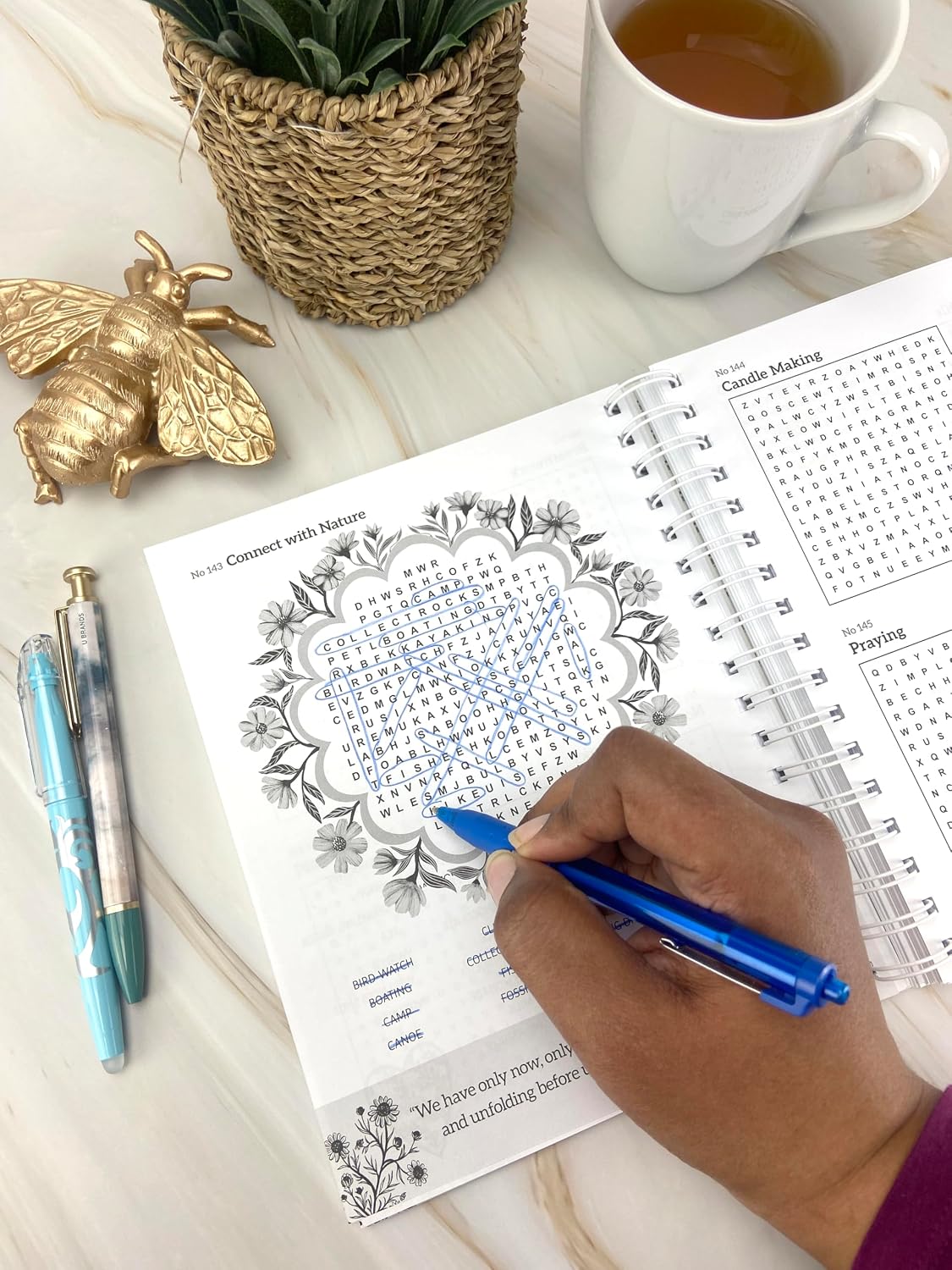Mindfulness Word Search Book - Spiral-Bound Puzzle Multi-Level Word Search Book for Adults Including More Than 400 Puzzles; Puzzles for Self-Care and a Zen Mind (Brain Busters)