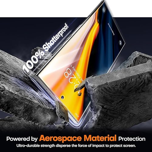 Miniatura 2 de Protector de pantalla de vidrio templado para Samsung Galaxy S24 Ultra, protector de lente de cámara grado mil, inastillable, marco de instalación