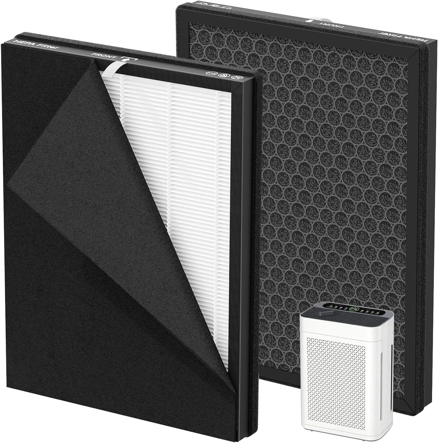 AP300 Replacement Filter Compatible with DBFIT AP300 & LUNINO K2 Air Puri-fier, 3-Stage H13 HEPA Filtration include Washable Pre-filter & Activated Carbon Filter, 2 Pack