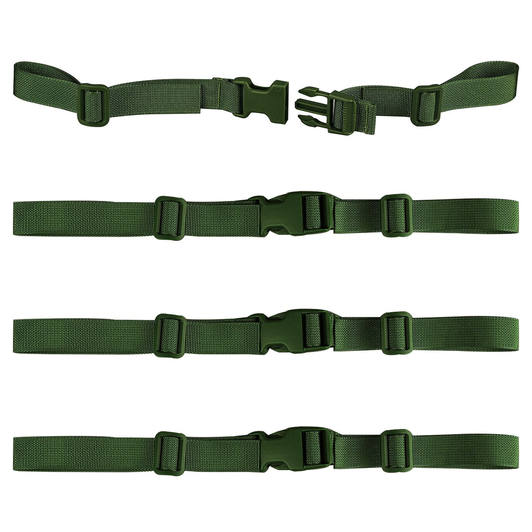 XTACER Backpack Chest Strap Adjustable Backpack Sternum Strap Chest Belt with Buckle (PACK OF 4) (GREEN)
