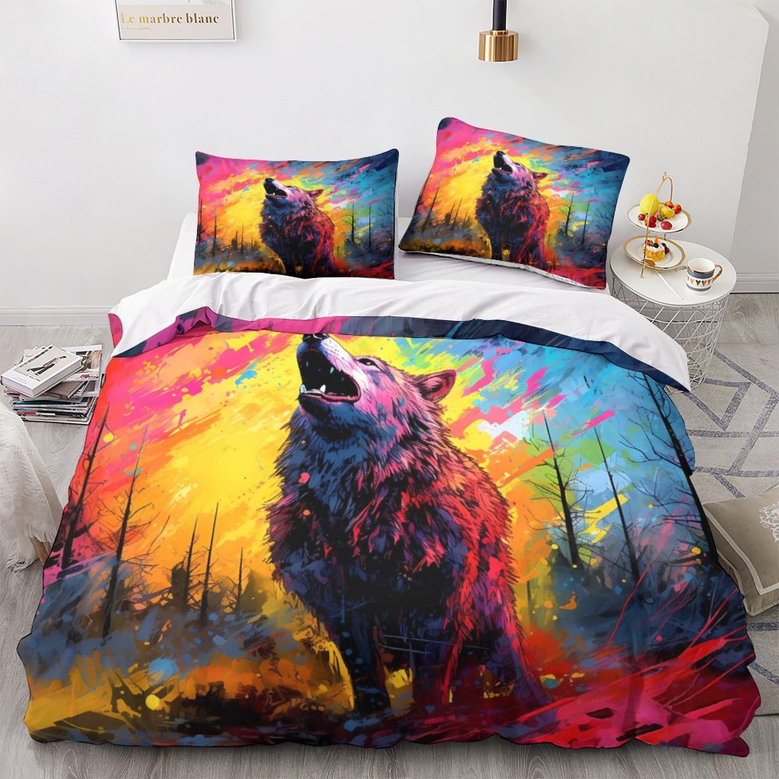Housse de couette loup 3D pour transformer l'ambiance d'une chambre
