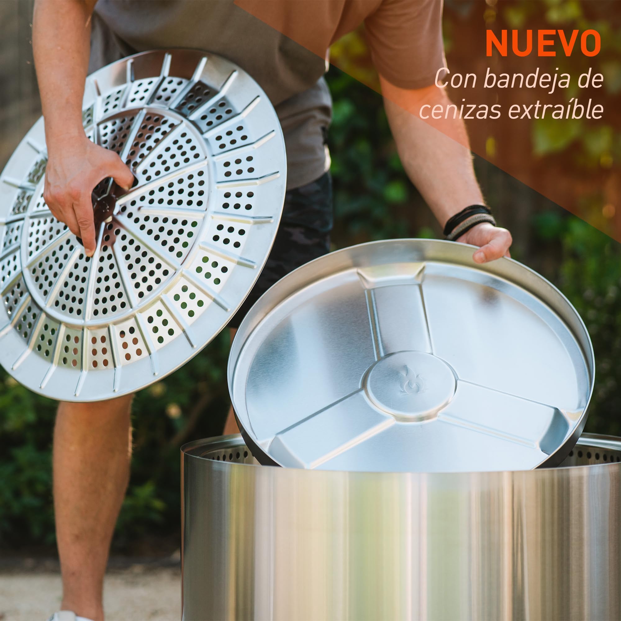 Solo Stove Yukon Brasero sin Humos con Soporte 2.0 | Accesorio de Camping portátil para Quemar Madera, con Bandeja de Cenizas extraíble, Acero Inoxidable, 50,5 x 68,5 cm, 20 kg, Verde