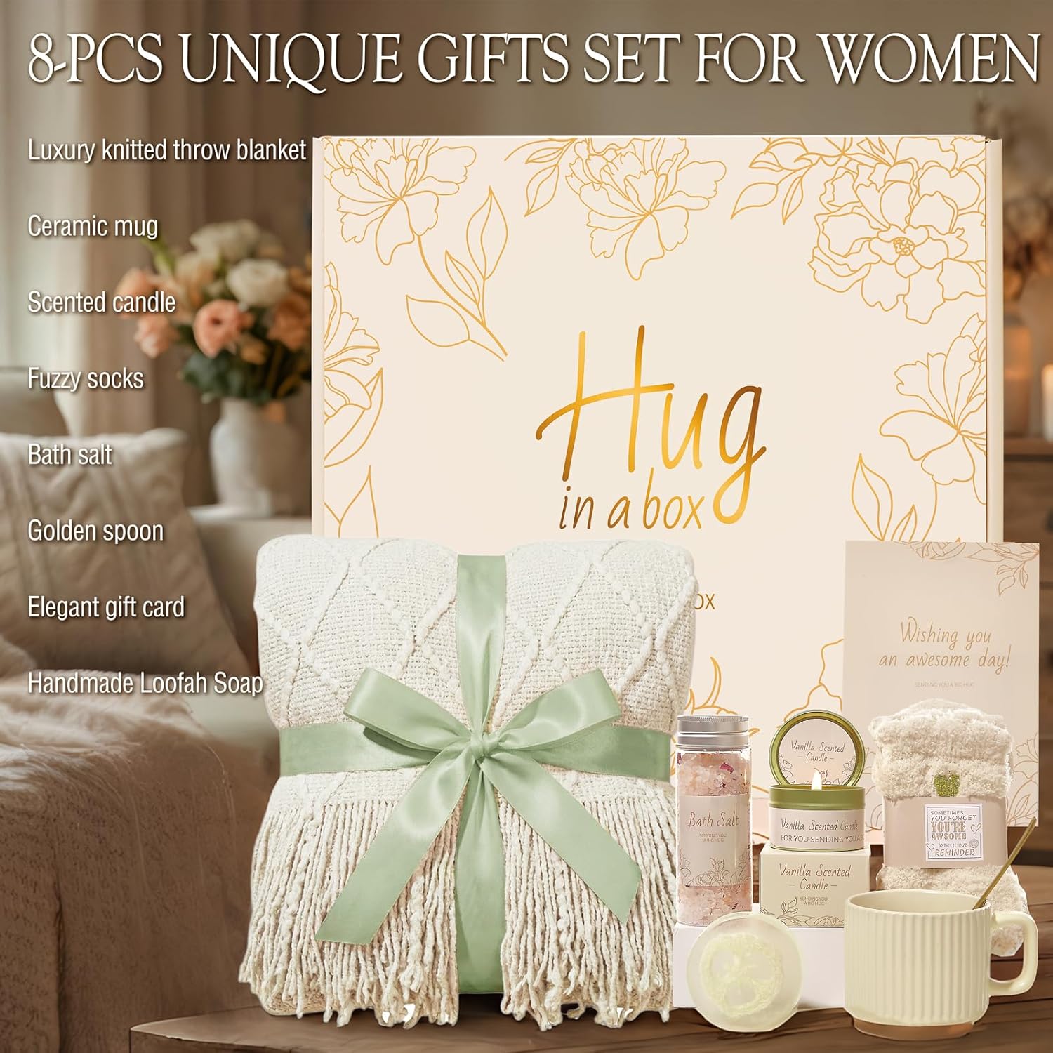 Get Well Soon Gift Basket – Self Care & Feel Better Care Package, Postpartum Thinking of You Box, Inspirational New Mom Gift for Women