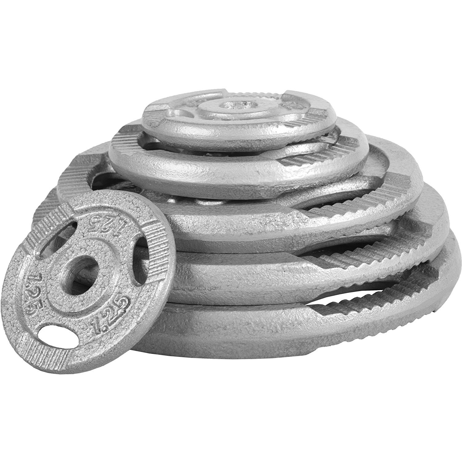 GORILLA SPORTS® Hantelset 100 kg mit Langhantel und 2 Kurzhanteln, 30 mm | 18 Gusseisen-Hantelscheiben mit Eingriffen, Langhantel 170 cm, 2 Kurzhanteln 35 cm, gerändelte Griffe und 6 Sternverschlüsse