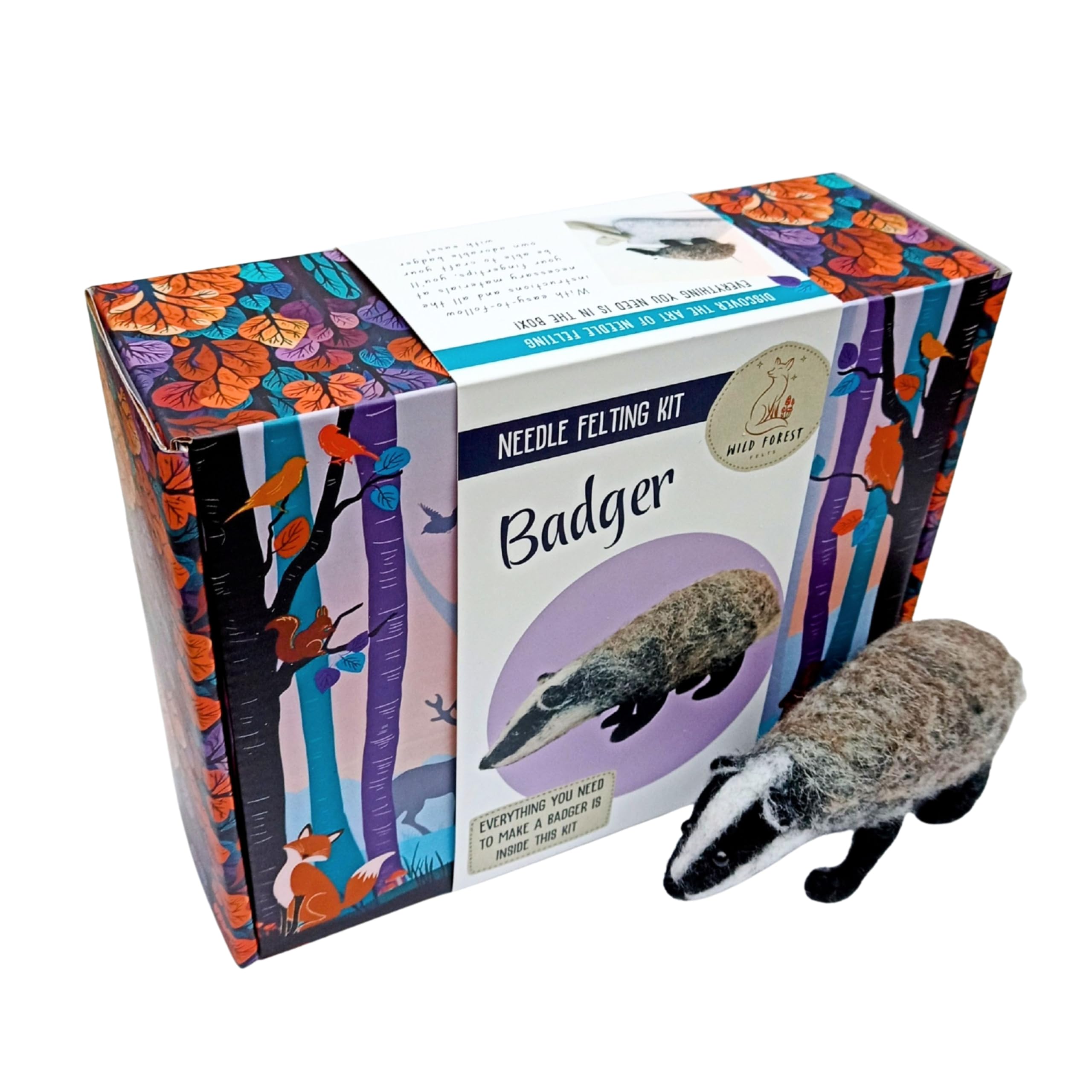 Wild Forest Felts Badger Needle Felting Kit Craft Gift Wildlife Fibre Art