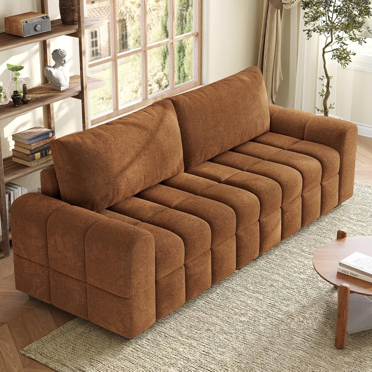 ONBRILL 82″ Loveseat Sofa, Modern Chenille Sofa Couch for