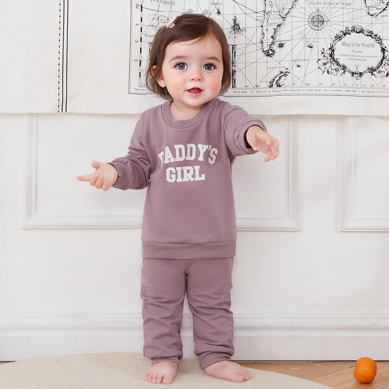 Engofs Toddler Newborn Baby Girl Fall Winter Outfits Long Sleeve Sweatshirt Tops Pants Headband 3Pcs Clothes Set - Image 2